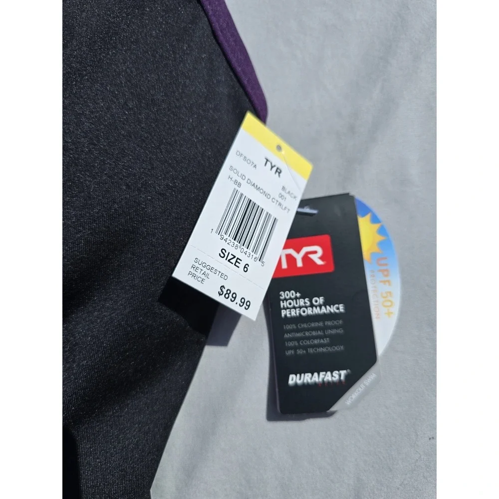 TYR Sport Girls' Solid Durafast Diamondback Swimsuit‎ Size 6